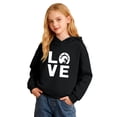 thumbnail image 4 of IWRICH Horse Hoodie for Girls Horseshoe Love Graphic Pullover Gift for Riders Fans,Size 2-14 Years Black 100, 4 of 4