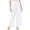 Bright White, variant on JM Collection Womens Petites Button Detail High-Rise Wide Leg Pants