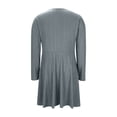 thumbnail image 7 of Xdegoge Knit Ribbed Dress for Women Long Sleeve A Line Midi Dresses with Crew Neck and Fitted Waist, Casual Office Wear, 7 of 7