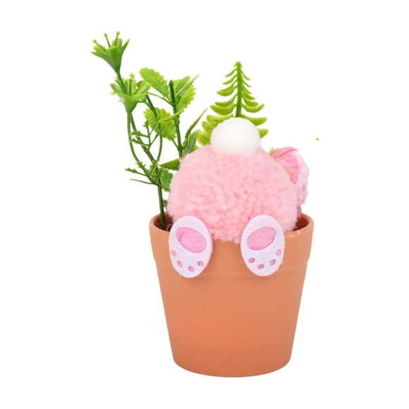 Lksixu Easter Decorations Easter Bunny Mini Planter Adorable Pot with Tray Easter Decorations for Home Easter Table Decor Spring Home Accents Easter Basket Stuffers Spring Decor for Party Holiday