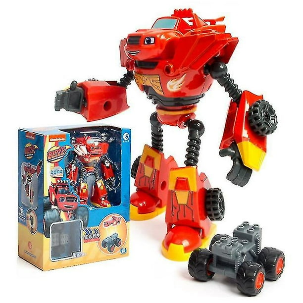 Blaze Monster Machines figura de Anime dibujos animados plástico/aleación coche deformado figura de acción modelo niños juguetes niños regalos de cumpleaños - Figuras de acción