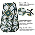 thumbnail image 2 of Yayeee Double Oven Mitt Kitchen Heat Resistant Baking 35" x7" Quilted Glove, Gold Geometric Pattern, 2 of 6