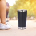 thumbnail image 3 of Stainless Steel Vacuum Insulated Tumbler W/ Lid, Travel Mug, , 20 oz for office and home Outdoor Hot Beverage iced drink - Black, 3 of 8