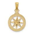thumbnail image 3 of 14k Yellow Gold Solid D.C Polished Finish Compass Pendant, 3 of 4