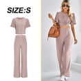 thumbnail image 2 of Dinheiro Conjuntos de suéter de 2 Piezas para Mujer Conjuntos de suéteres Pantalones de Punto Trajes a Juego Lindo Conjunto de salón,,S,, 2 of 7