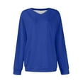 thumbnail image 4 of yillto Sweatshirts for Womens Long Sleeve V Neck Pullover Oversized Solid Color Causal Sweatshirt, 4 of 5