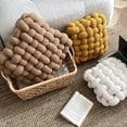 thumbnail image 3 of Namzi home decoration pillows, lamb plush pillows, square woven chair cushions, sofa cushions, plush pillows, decorative bay window mats (white+yellow), 3 of 3