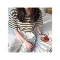 thumbnail image 2 of Women Crewneck Striped Short Sleeve T-Shirt Top Blouse Vacation Office Work Blouse Top, 2 of 4