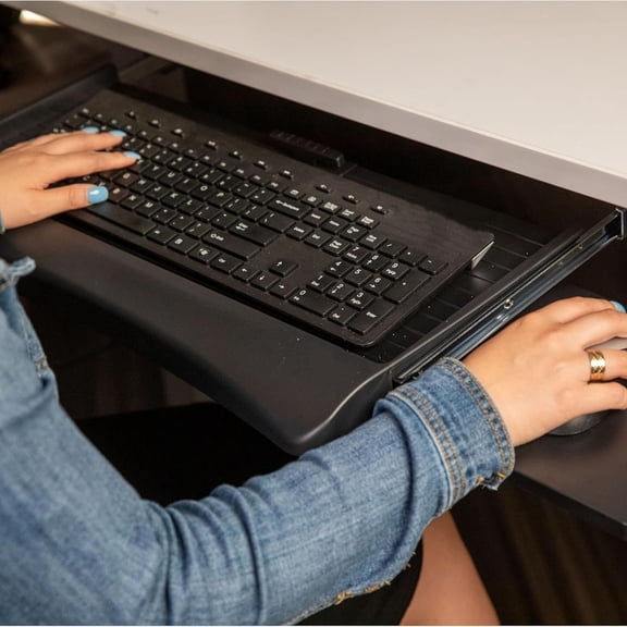 Office Suites Underdesk Keyboard Drawer, Black/Silver