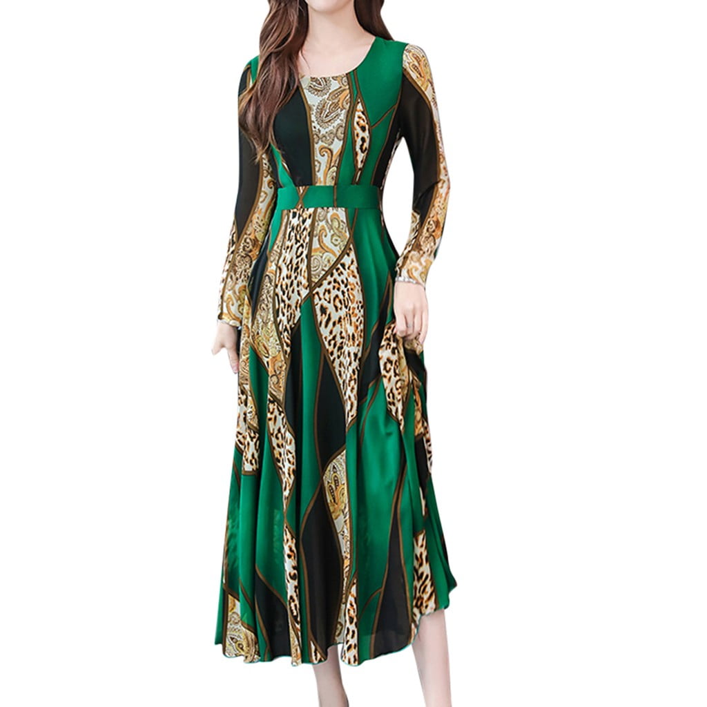 Leopard print dress lady Clearance