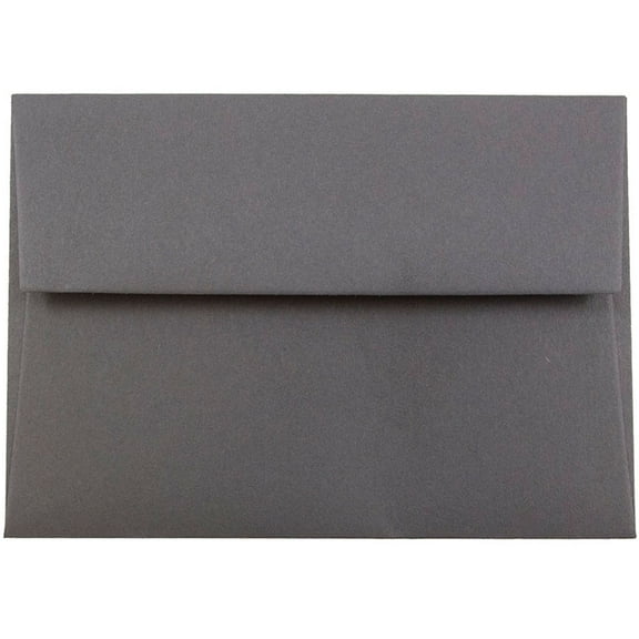JAM Paper 4Bar A1 Envelopes, 3 5/8 x 5 1/8, Dark Grey, 25 per Pack
