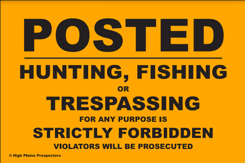 Posted Private Property No Hunting Fishing Trespassing Sign - Aluminum Composite
