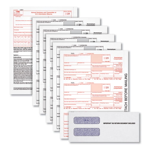 "Five-Part 1099-Nec Online Tax Kit, 8.5 X 11, 3/page, 24/pack | Bundle of 10 Packs"