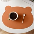 thumbnail image 4 of Waterproof Leather Table Placemat | PVC Oilproof Heat Resistant Table Mat | Non-Slip Stain Resistant Washable Reversible Dining Pad | 37x28cm | Pink Yellow Blue Brown | 1 Pack, 4 of 6