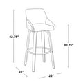 thumbnail image 3 of LumiSource Hannah 30" Fixed-Height Barstool - Set of 2, 3 of 10