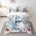 thumbnail image 2 of Homewish Kawaii Xmas Snowman Snowflake Twin Bedding Sets 7-Piece for Kids Children Teens,Red Sparrows Bedding Comforter Set Microfiber,Merry Christmas Breathable Sheet Sets,Lightweight Room Decor, 2 of 8