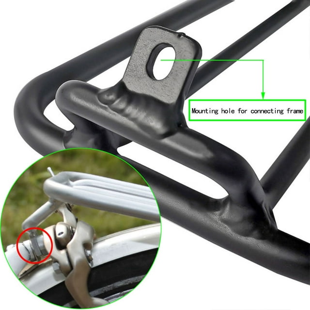 VONKY Folding Luggage Carrier Alloy Portable Heavy Duty Polished Cargo Rear Rack Cycling Cycle Holder Replacement for Brompton Silver