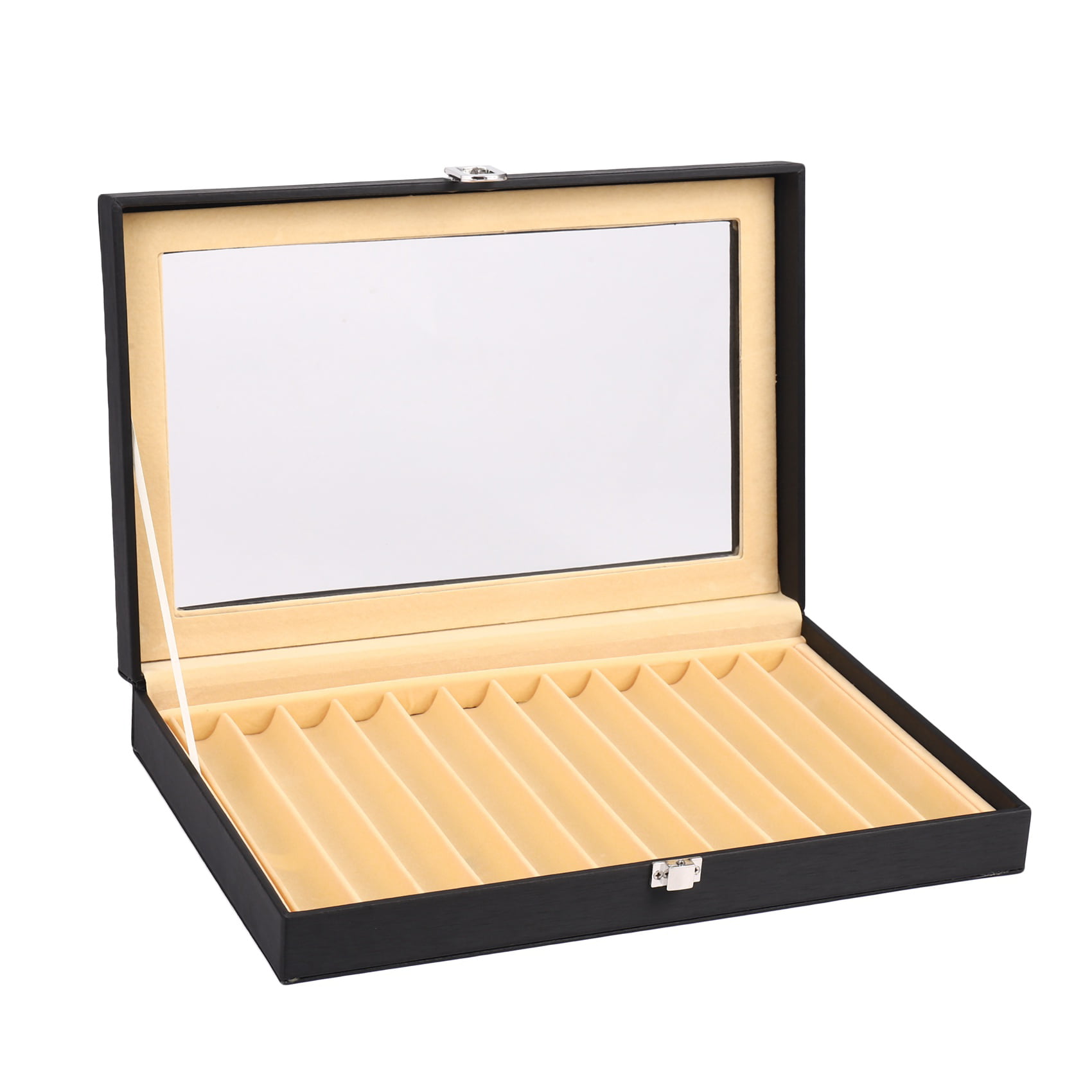 Black & Gold Leather & wood Carrying Case 