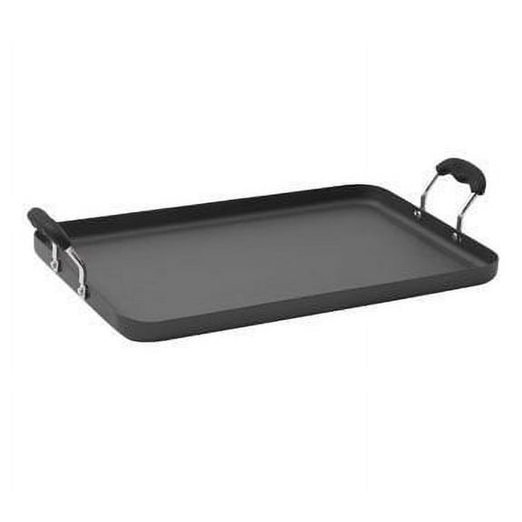 Winco HAG-2012 Deluxe Griddle, 19-5/8" L X 12-1/4" W, Silicone Wrapped Lifted Handles, Hard Anodized Aluminum