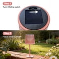 thumbnail image 3 of The Growing Ground 2 Pack Solar Table Lamps Outdoor, Modern Linear Design Decorative LED Lights, Pink, 3 of 8