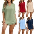 thumbnail image 1 of Sentmoon Bikini Tops Short Sleeve Curvy Woman Bathing Suits Loose Fit Plus Size Spaghetti Strap Drawstring Swimsuits Summer Beach Day Essentials for Maternity and Nursing Beige XXL, 1 of 9