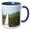 Blue/White, variant on 3drose, Obelisk Sketch Landscape, 11oz Two-tone Red Mug