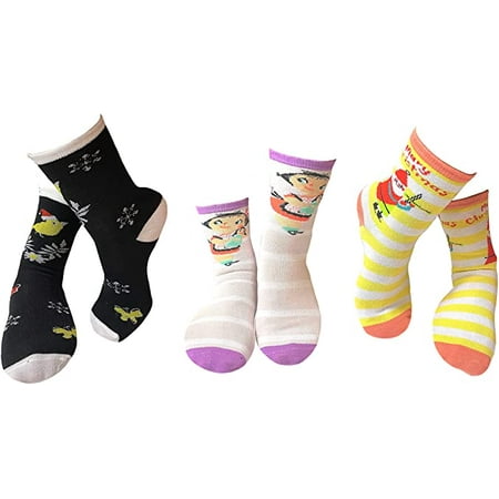 

Mary Blair Kids Girls Christmas Cotton 3-Pair Crew Socks Colorful Novelty Disney Socks Sock Sizes 3-10 Years S-L