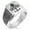 Silver, variant on Stainless Steel Ornate Fleur De Lis Needle Stripe Pattern Biker Style Polished Ring