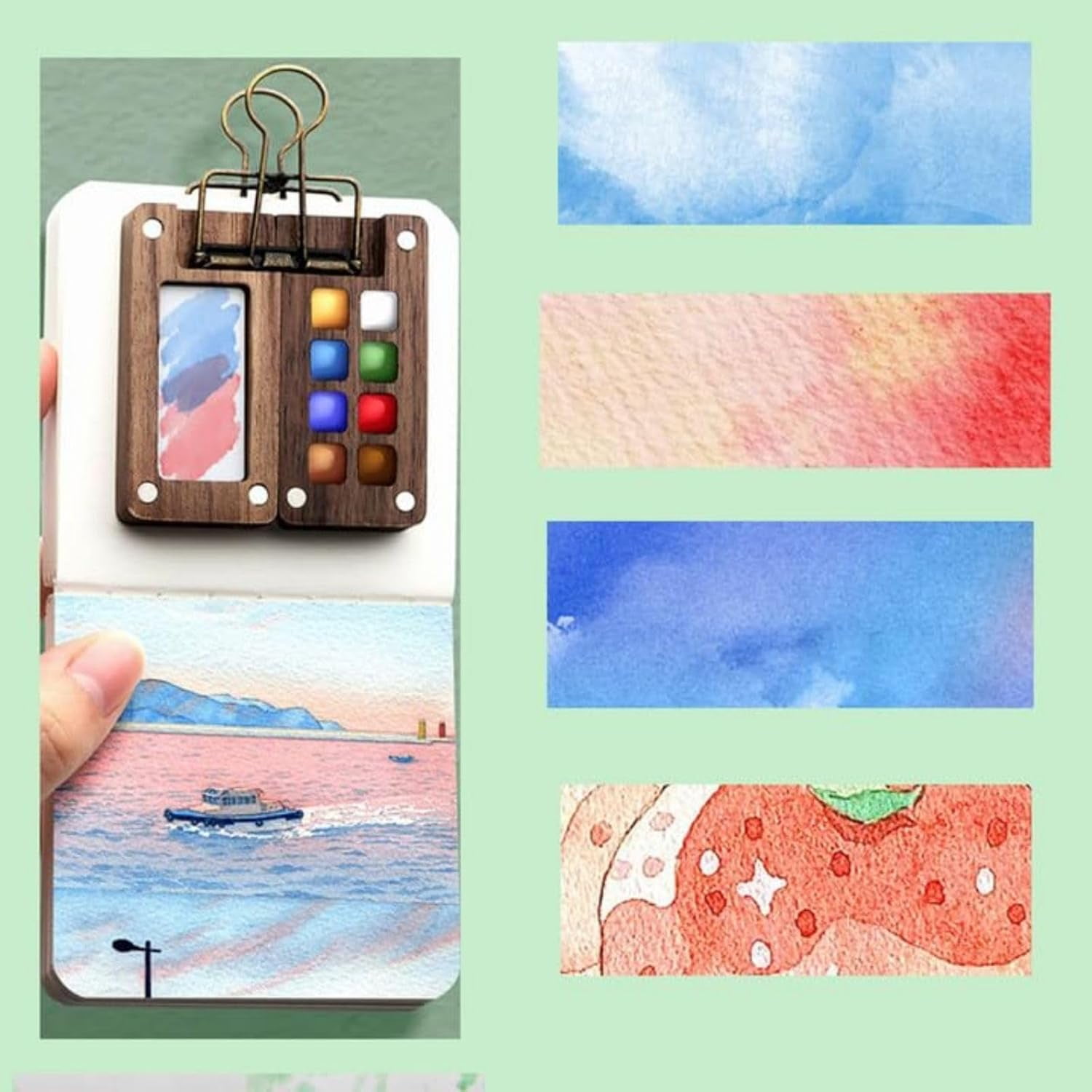 Watercolor Kit, Watercolor Set, Mini Watercolors Set, Pocket Artist Watercolors Travel Sets, Travel Water Color Kit