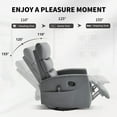 thumbnail image 2 of CQSXDA Cozy Heat Massage Manual Recliner Chair with Rocker and Swivel in Elegant Fabric Ideal for Your Living Room Comfort，Grey, 2 of 14