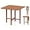 Walnut2, variant on GOFLAME Square Drop Leaf Dining Table for 2-4 People, Folding Kitchen Table with Solid Rubber Wood Legs, Farmhouse Extendable Table for Dining Room, Living Room, Small Space, Natural
