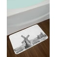 thumbnail image 2 of Harvest Bath Mat, Engraved Windmill Image on Farmland and Country House on Backdrop, Plush Bathroom Decor Mat with Non Slip Backing, 29.5" X 17.5", White and Charcoal Grey, by Ambesonne, 2 of 2