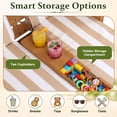 thumbnail image 6 of UBesGoo Toddler 2-Seater Patio Daybed with Canopy, Kids Wooden Outdoor Lounge with Cushion & Side Table, Brown Cedar Frame, 6 of 17