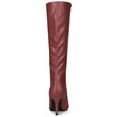 thumbnail image 3 of BLISSFUL STEP Valentine's Women's Boot Pointed Toe Side Zipper Stiletto Heel Knee High Boots Burgundy 6.5, 3 of 9