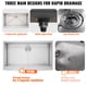thumbnail image 5 of Fregadero de cocina de estilo rústico VEVOR, fregaderos de empotrar de acero inoxidable 304, lavabo de un solo tazón con repisa y accesorios, fregaderos de lavavajillas domesticos, 5 of 9