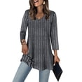 thumbnail image 3 of Wiholl 3/4 Length Sleeve Womens Tops Dressy Casual Plus Size Tunics to Wear with Leggings, 3 of 9