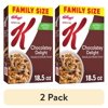 (2 pack) Kellogg's Special K Breakfast Cereal, Family Breakfast, Fiber Cereal, Family Size, Chocolatey Delight, 18.5oz Box (1 Box)