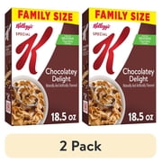 (2 pack) Kellogg's Special K Breakfast Cereal, Family Breakfast, Fiber Cereal, Family Size, Chocolatey Delight, 18.5oz Box (1 Box)