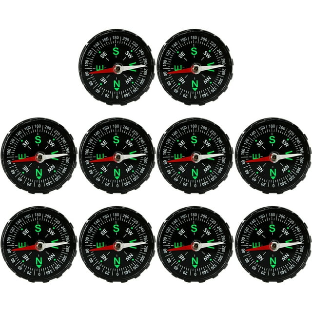 Bangcool 10 Pcs Mini Boussoles de Camping Boussoles Simples pour l'Extérieur Boussoles de Voyage