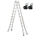 thumbnail image 4 of KFFKFF Adjustable A-Frame Ladder, 20.5 FT Lightweight Aluminum Extendable Ladder, Versatile Foldable RV Ladder, Retractable Ladder for Domestic Stairs Indoor Outdoor Roofing, Supports 330lb Weight, 4 of 9