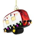 thumbnail image 4 of Northlight Decked Out Holiday Camper Glass Christmas Ornament - 3" - White and Red, 4 of 6
