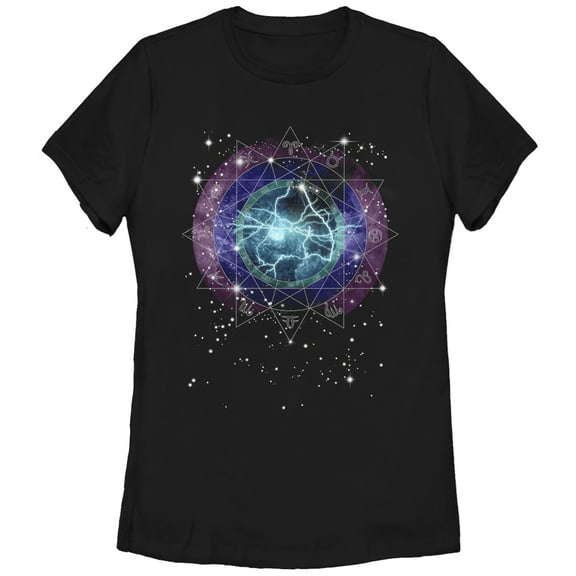 Women's Lost Gods Astrology Chart  Graphic Tee Black 2X Large
