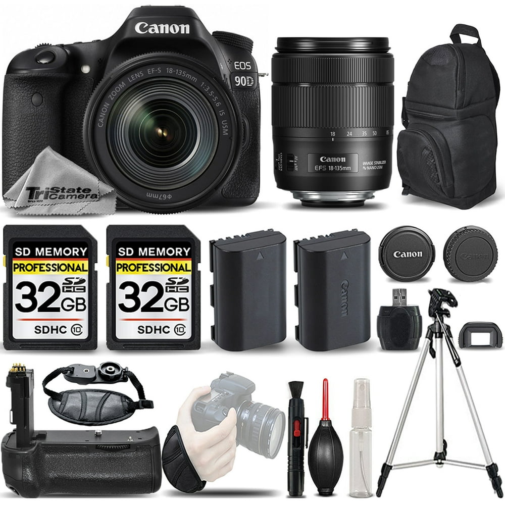 Canon EOS 90D WiFi Full HD 4K30p Digital SLR Camera + Canon 18135mm