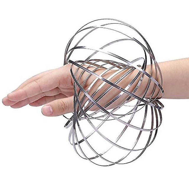 Juguete mágico 3D Brazo Slinky Toroflux TANGJMXG Pulsera dinámica Plata