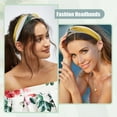 thumbnail image 2 of Unique Bargains Color Block Knotted Wide Headband Fashion Hair Accessories for Women Yellow Gray 1.57" Width, 2 of 7