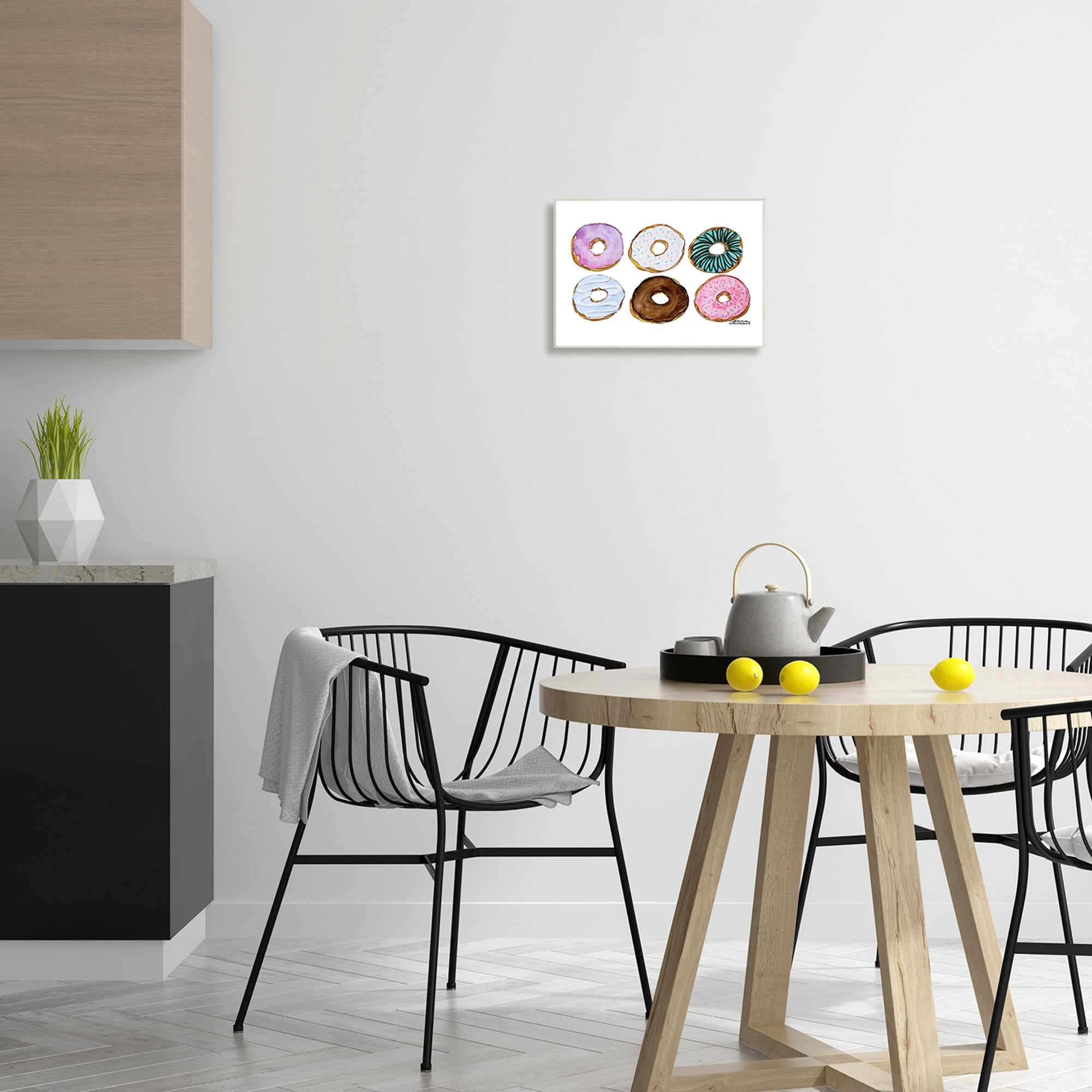Stupell Industries Various Trendy Frosted Sprinkled Donuts Pastries Dessert Wood Wall Art, 19 x 13, Design by Angela Nickeas