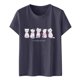 thumbnail image 1 of Blusa informal con estampado de manga corta y cuello redondo para mujer Pompotops  hfajkhk126206, 1 of 3