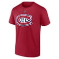 thumbnail image 2 of Men's Fanatics Cole Caufield Red Montreal Canadiens Authentic Stack Name & Number T-Shirt, 2 of 3