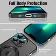 thumbnail image 3 of Magnetic Case for iPhone 13 Pro Max [Compatible with MagSafe] Full Body Protection Case with Camera Lens Protector Kickstand Screen Protector Anti-Scratch Shockproof Cover for Women Men - Black, 3 of 16