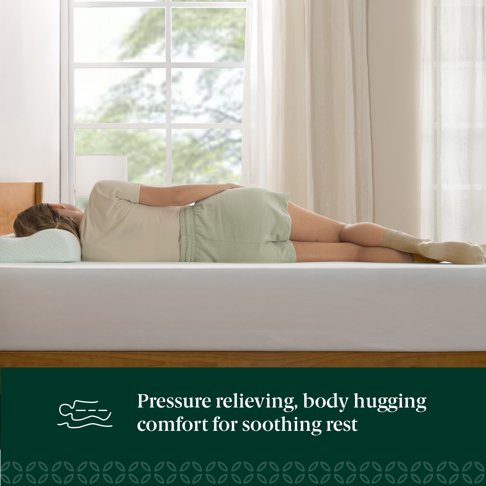 Zinus 10" King Green Tea Waterfall Memory Foam Mattress in a Box